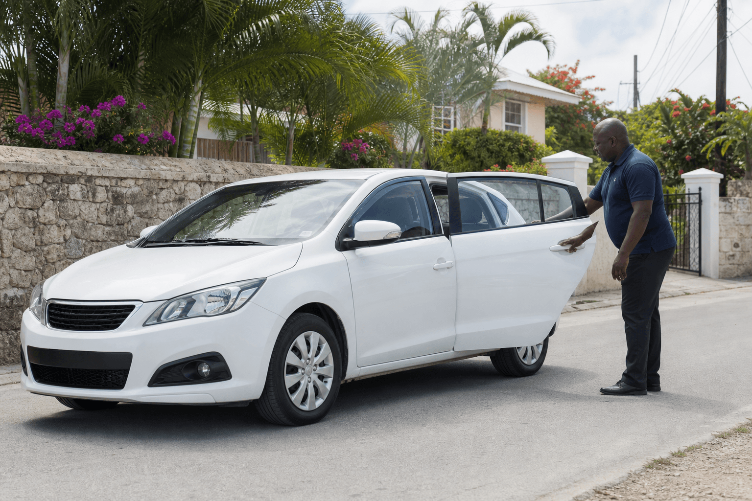 Private taxi service travelling through Barbados