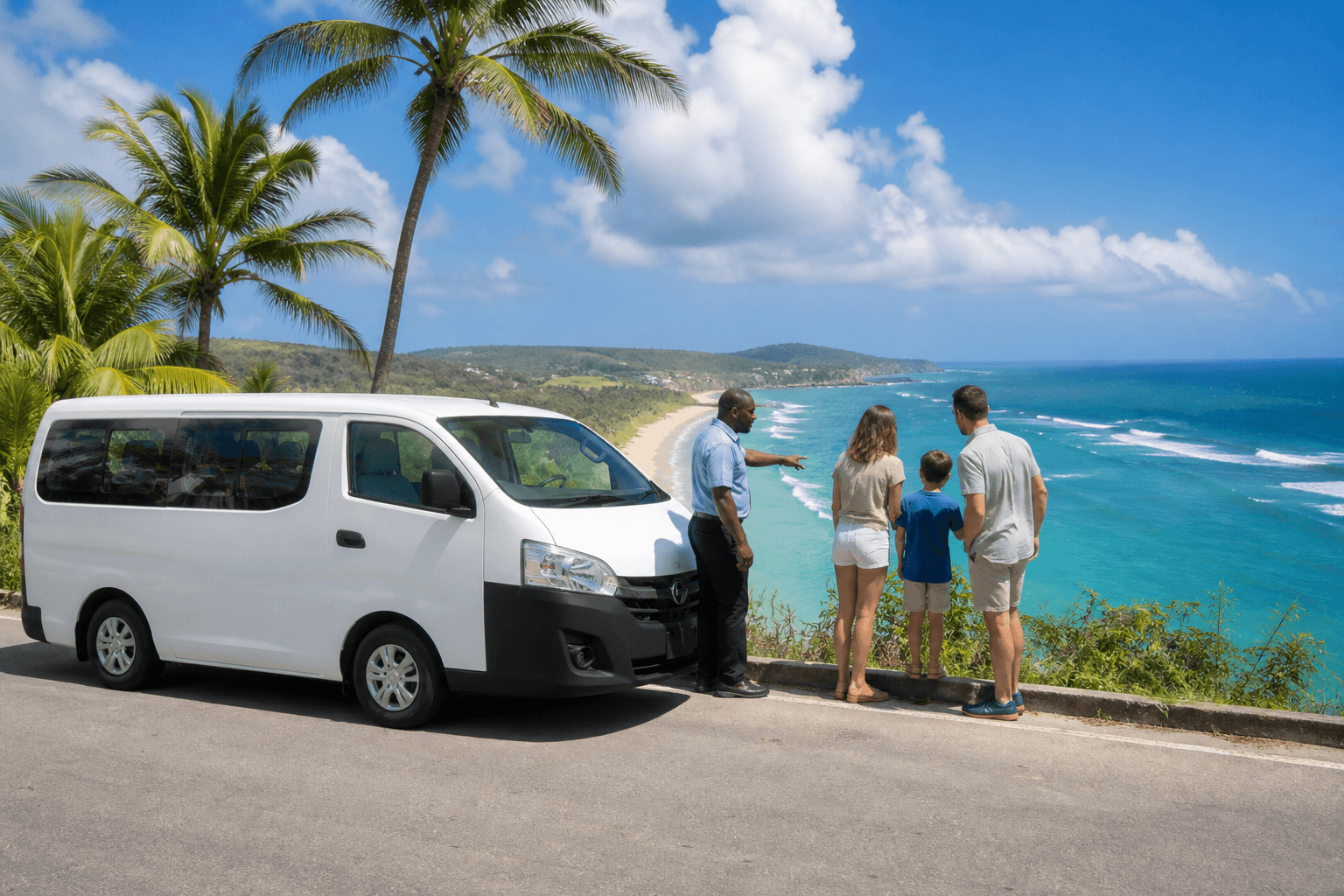 Private tour stop at a Barbados coastal viewpoint